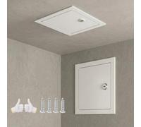 150x150 300x300 400x400 mm Trappe de Visite Cache Compteur Electrique Panneau d'Accès Porte d'Inspection Baignoire Plafond Métallique Cloison Bâtiment Rénovation(White,450x450mm)