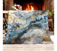 150x200 cm Toutes Les Saisons Plaid Polaire Texture De Marbre Abstraite Chaude Légère et Couverture Douillette Canapé/Lit Or Couverture Polaire Ultra Douce Cadeau pour garçons Filles