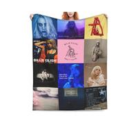 (150x200cm 80x60in)Billie Blanket Throw Air Conditioning Blanket Eilish Merch Album Covers Gift Soft Warm for Bed Sofa Home Decor (Album Co-KDE46783