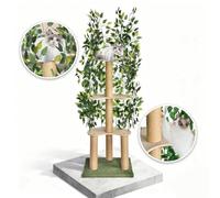 150x50x50 cm Arbre à Chat à 3 Niveaux avec Feuilles réalistes supportant jusqu'à 60 kg poteaux à griffer en Jute Structure Multi-Niveaux pour Grands Chats Montage Facile mobilier Moderne pour Chat