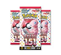 151 boosters coréens de 3 packs, authentifiés TCYM, cartes Pokémon coréennes, pack de boosters Pokémon 151, Pokémon Écarlate et Violet