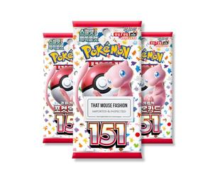 151 boosters coréens de 3 packs, authentifiés TCYM, cartes Pokémon coréennes, pack de boosters Pokémon 151, Pokémon Écarlate et Violet