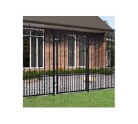 151092 Portail et sommet de lance Noir 103x200 cm Acier enduit poudre