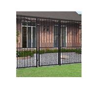 151093 Portail et sommet de lance Noir 103x225 cm Acier enduit poudre
