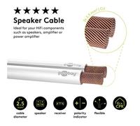 [15117] Goobay Bobine 10 m Câble Haut parleur Cuivre 2 x 2,5 mm² Blanc