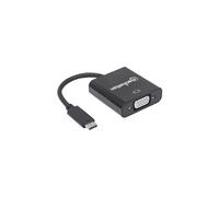 Manhattan Adaptateur USB-C vers VGA 151771 – USB 3.1 mâle, VGA femelle, noir, flexible, certifié UL