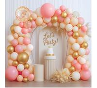 152 Pièces Roségold Ballonbogen Set Guirlande Arche Ballon Anniversaire Rose avec Balon Rose Doré Blanc Beige für Geburtstag Rose