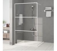 vidaXL Paroi de douche Écran cloison 115x195 cm Verre ESG transparent Blanc