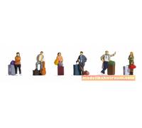 Noch – Ensemble de figurines de voyageurs 15217 – Avec bagages – Peintes à la main – H0 1:87