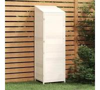 152187 vidaXL Remise de jardin Blanc 55x52x174,5 cm Bois de sapin solide Blanc G