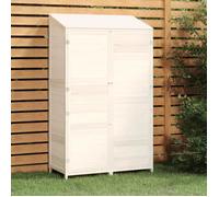 152191 vidaXL Remise de jardin Blanc 102x52x174,5 cm Bois de sapin solide