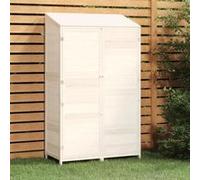 152191 vidaXL Remise de jardin Blanc 102x52x174,5 cm Bois de sapin solide Blanc G