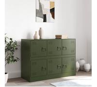 (15220)Commode - contemporain - Buffet rangement - vert olive 99x39x73 cm acier ,poid:23.78 kg