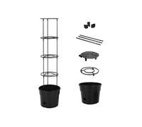 152209 vidaXL Jardinière à tomate Anthracite Ø29,5x115 cm Polypropylène