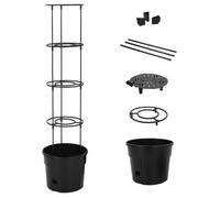 152209 vidaXL Jardinière à tomate Anthracite Ø29,5x115 cm Polypropylène