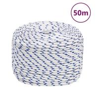 152285 vidaXL Corde de bateau Blanc 6 mm 50 m Polypropylène