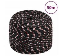 vidaXL Corde de bateau 152338 Polypropylène 6 mm 50 m Noir
