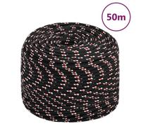 vidaXL Corde de bateau Polypropylène 8 mm x 50 m Noir
