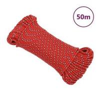 152376 vidaXL Corde de bateau Rouge 3 mm 50 m Polypropylène Rouge G