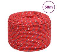vidaXL Corde de bateau Rouge 8 mm 50 m Polypropylène