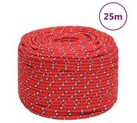 152400 vidaXL Corde de bateau Rouge 10 mm 25 m Polypropylène