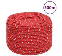 vidaXL Corde de bateau Rouge 10 mm 500 m Polypropylène