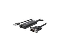 Manhattan Convertisseur VGA USB-A vers HDMI 152426 1080p@60Hz audio USB 1 m Noir