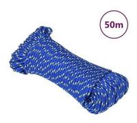 152439 vidaXL Corde de bateau Bleu 5 mm 50 m Polypropylène Bleu G