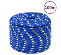 152464 vidaXL Corde de bateau Bleu 14 mm 100 m Polypropylène