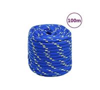 vidaXL Corde de bateau Polypropylène 18 mm 100 m Bleu – Corde d'amarrage et de levage