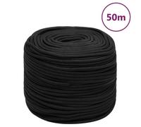 152502 vidaXL Corde de bateau Noir complet 8 mm 50 m Polypropylène