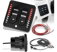 15270-001 Kit de commutateur à onglet tactile en deux pièces avec indicateur LED - Compatible avec les systèmes d'actionneur simple Lenco 12 V/24 V - Boîtier de télécommande à profil bas, rétractation