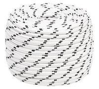vidaXL Corde de bateau tressée blanche 12 mm x 100 m Polyester