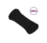 152804 Corde de travail Noir 4 mm 100 m Polyester