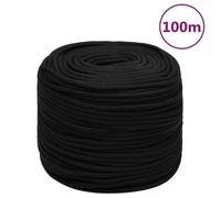152819 vidaXL Corde de travail Noir 8 mm 100 m Polyester