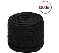 vidaXL Corde de travail Noir 16 mm 100 m Polyester
