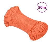 vidaXL Corde de travail torsadée 6 mm 50 m Polypropylène Orange
