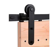 152cm/5FT Kit de Porte Coulissante Poulie De Rail Suspendu Système De Porte Coulissante Ensemble Complet pour Portes Intérieures Coulissantes