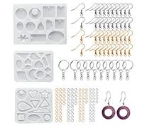 153 pièces de moules, ensembles de boucles d'oreilles et pendentifs faits à la main, décorations artisanales en silicone, utilisées pour fabriquer des boucles d'oreilles et des accessoires de collier