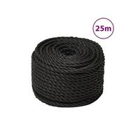 vidaXL Corde de travail torsadée d'amarrage Polypropylène 14 mm 25 m Noir