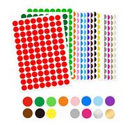 1536Pcs Gommettes Autocollantes Rondes, 15mm Couleur Codage Étiquettes Pastille Couleur Autocollante pour Fournitures de Bureau Famille École Calendriers (16 Couleurs)