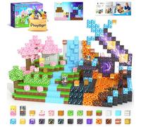 154 blocs de construction magnétiques - Monde magnétique - Jouet cube empilable avec tableau magnétique, carreaux magnétiques, blocs de construction, STEM, jouets sensoriels pour enfants à partir de 3