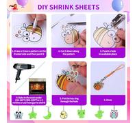 155 Feuilles De Plastique Fou Comprenant 3 Pièces De Papier Fou Et 3 Pièces De Papier Plastique Dingue Avec Des Graphiques, 4 Pièces De Plastic Foutransparent, 145 Pièces D'accessoires Porte Clé