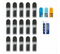 155 pièces Mines de rechange pour compas 2B, mines de compas avec gomme, mine diamètre 2,0 mm, incluant 150 pcs mines de rechange, 3 pcs taille-crayons, 2 pcs gommes pour école bureau dessin