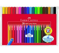 [155320] Faber-Castell Stylo feutre GRIP COLOUR MARKER pack étui de 20