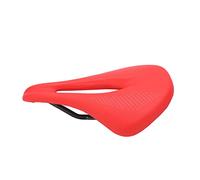 155mm Wide Carbon Fiber Leather Saddle, Hollow Road Bike Saddle with Dual Spring and Gel Foam Cushion, Ventilated Center Channel for Mountain and Road Bikes, 3K Carbon Fram (Rouge)