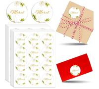 156pc Autocollant Merci Personnalisé Auto-Adhésif,4cm Rond Thank You Stickers Etiquette Merci Bricolage pour Enveloppes Cadeaux