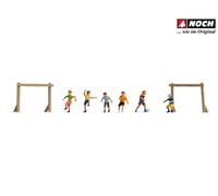 Noch Figurines H0 - Enfants sur le terrain de boulon, miniatures pour modélisme, scènes de football