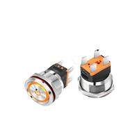 15A 3-8V 9-24V 220V High Current Self-locking Metal Button Switch Reset Power Start Switch with Light Small Button 22mm 2NO NWPNLXEA(No light,220V)