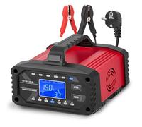 15A Chargeur de Batterie de Voiture, 12V/24V Chargeur de Batterie Intelligent Entièrement Automatique avec Compensation de Température pour Les Batteries Plomb-Acide et LifePO4